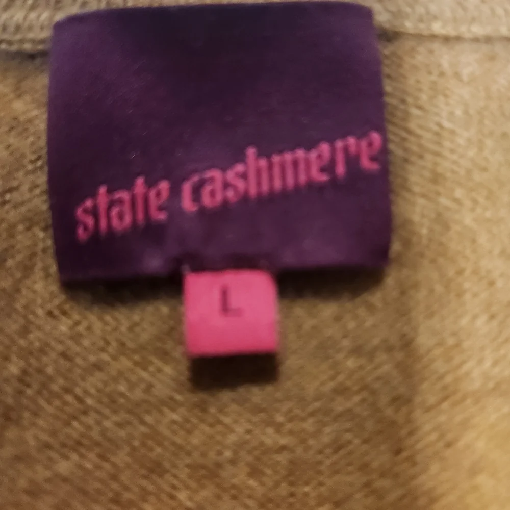 State Cashmere Tan V-Neck Sweater for Women - Picture 3 of 7